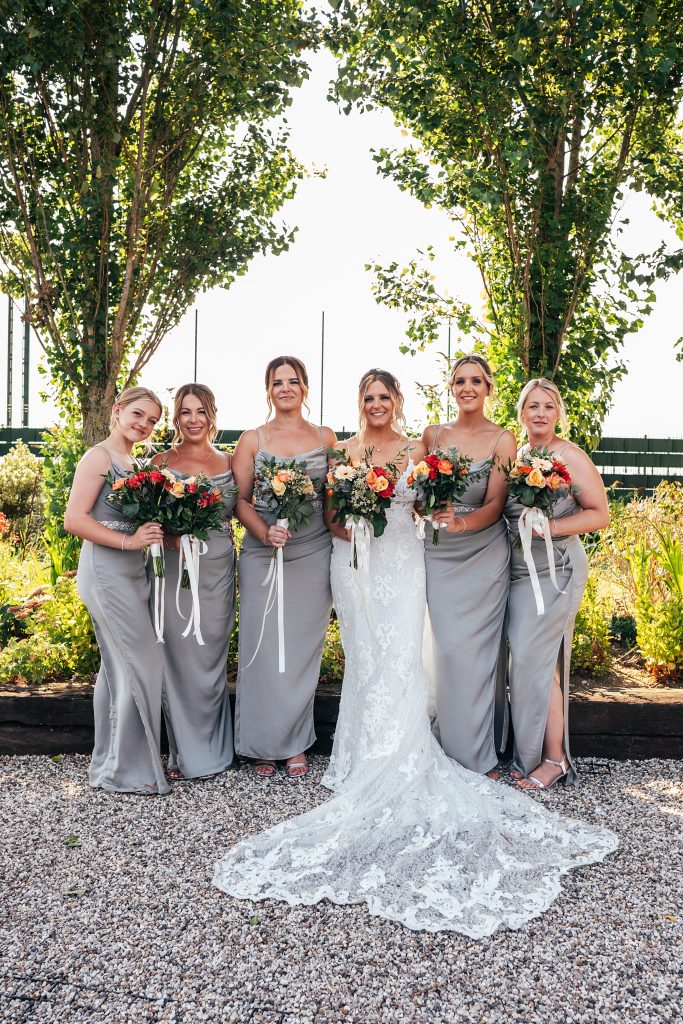 bride with bridesmaids