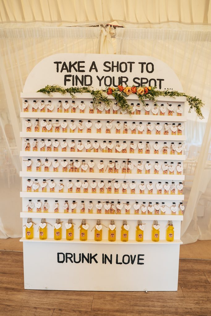 shot bottles table plan
