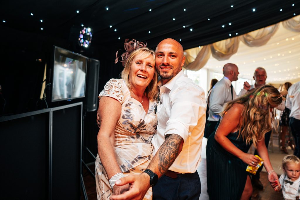 wedding guests on dance floor